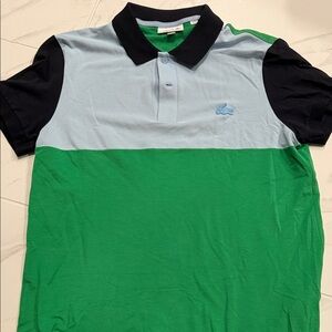 Lacoste Polo Shirt in Light Blue, Green, and Navy